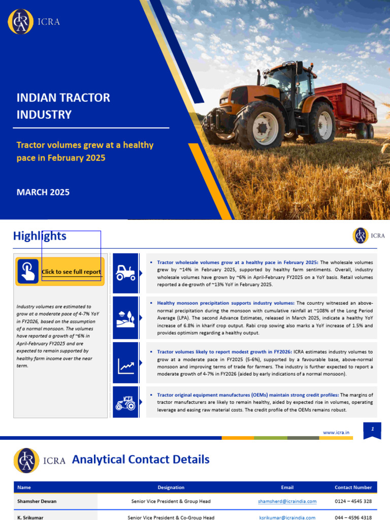 Indian Tractor Industry Trends 2025 | PDF