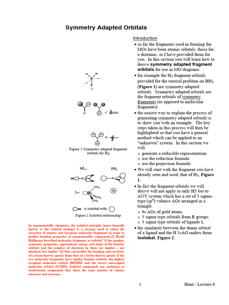 Symmetry Adapted Orbitals for H3 | PDF | Molecular Orbital | Chemistry