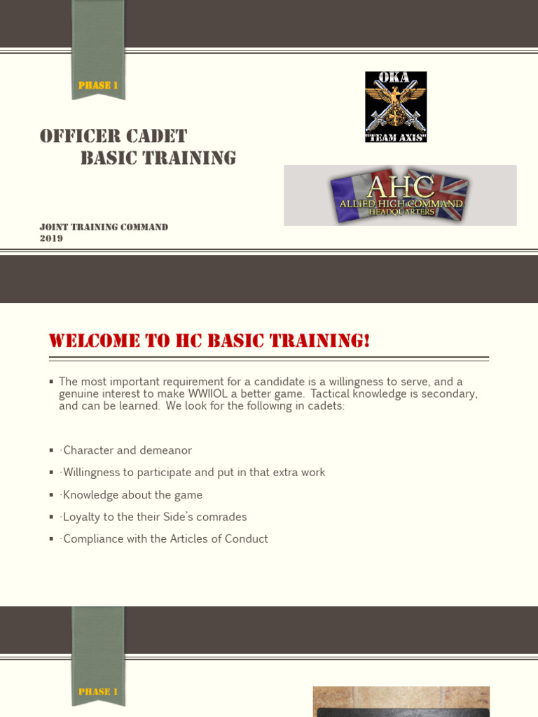 Officer Cadet Basic Training Guide | PDF