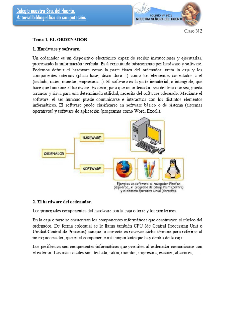 Componentes del Ordenador: Hardware y Software | PDF | Hardware de la ...