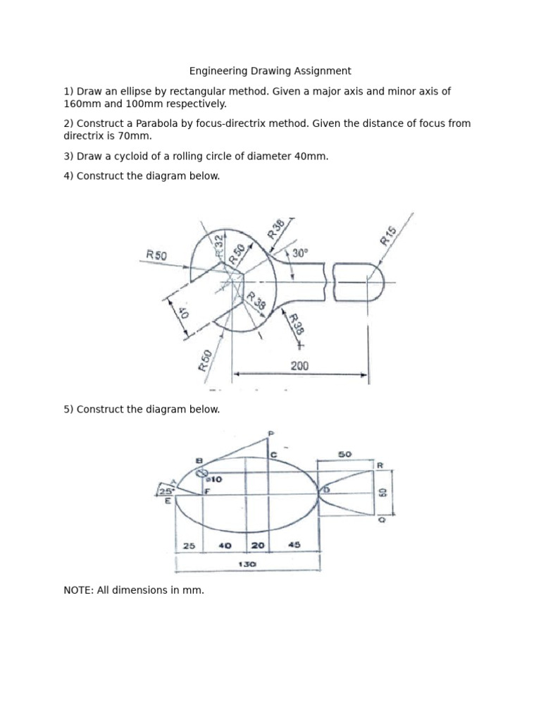 Engineering Drawing Techniques Assignment | PDF