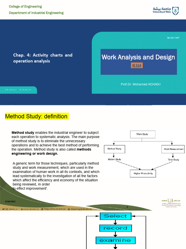 Method Study and Activity Charts Guide | PDF