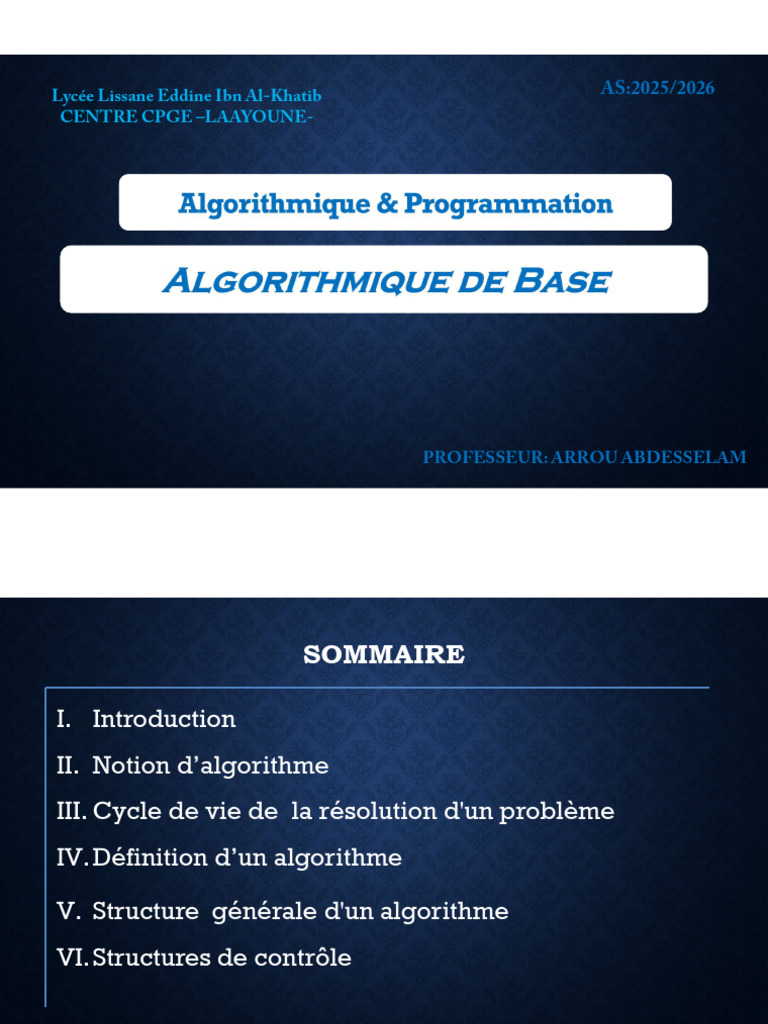 Introduction aux Algorithmes et Programmes | PDF | Programme ...