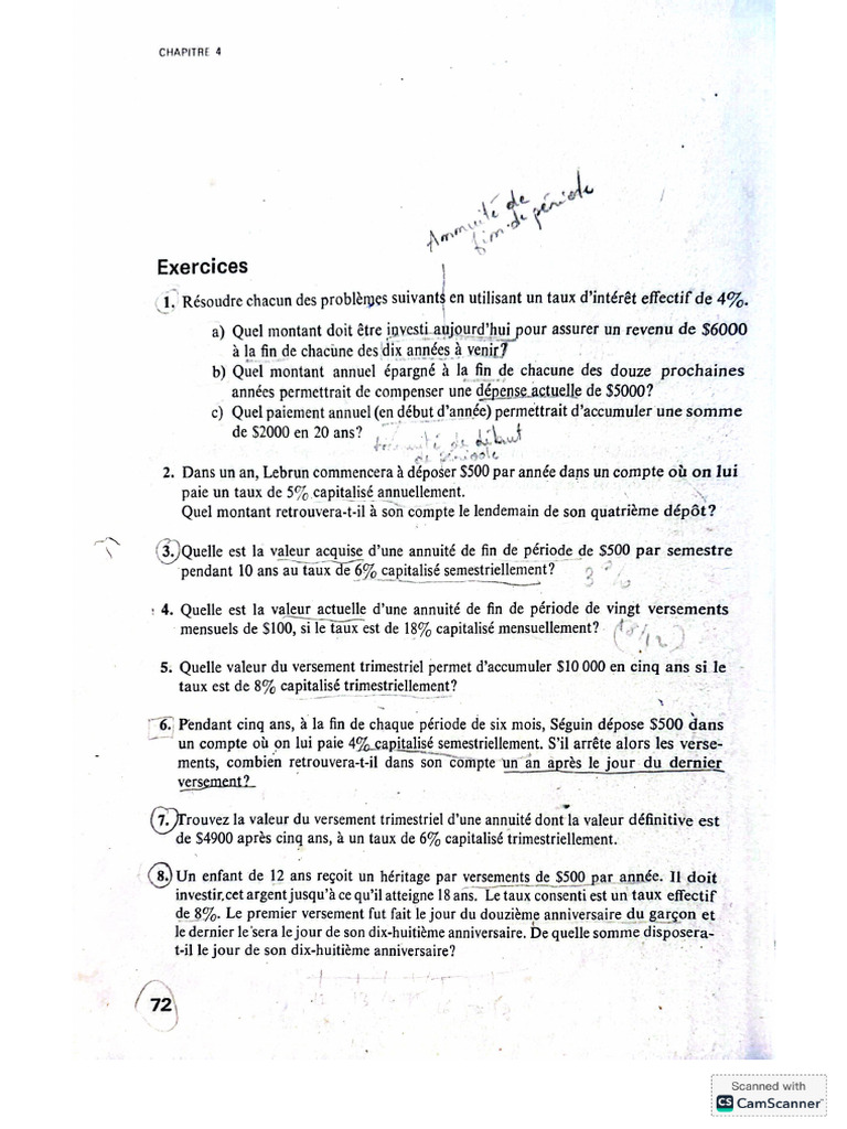 MFIN Exo Manuel Annuités | PDF
