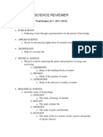 Science Reviewer Final Exams (S.Y. 2011-2012) Guide