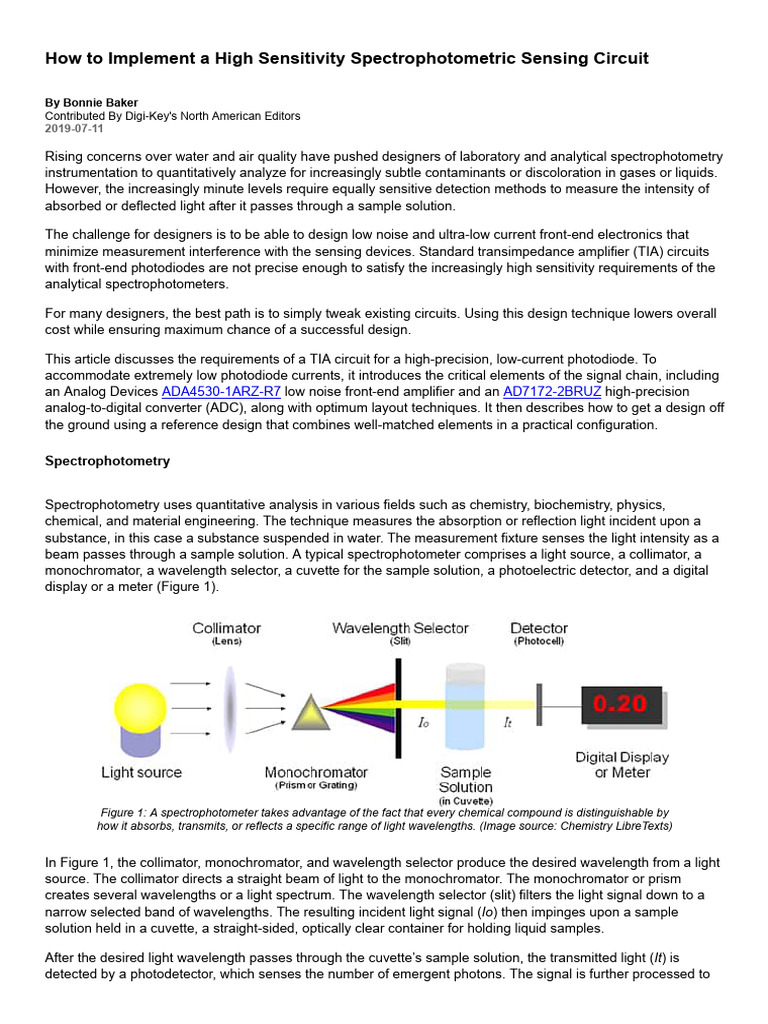 High Sensitivity Spectrophotometer Design | PDF | Spectrophotometry ...
