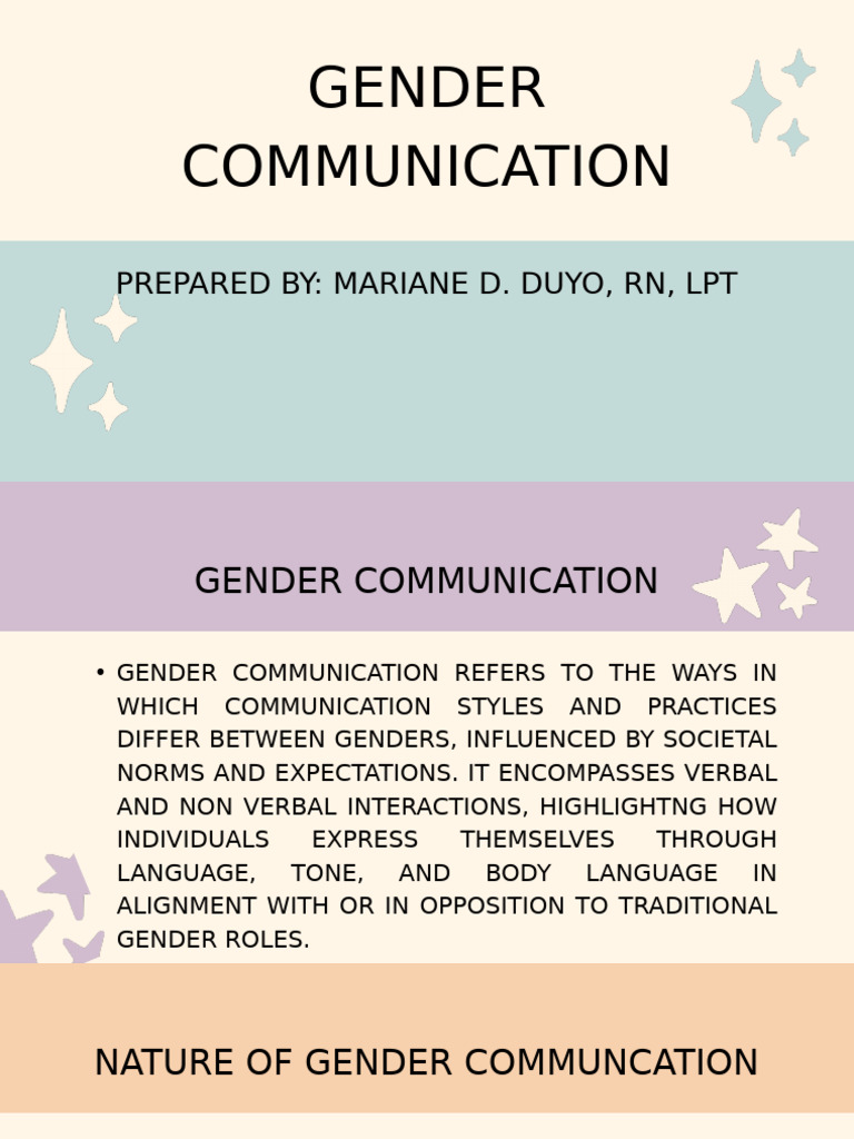 Understanding Gender Communication Dynamics | PDF | Gender Role ...