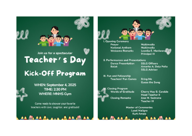 Teachers Day Program FINAL | PDF