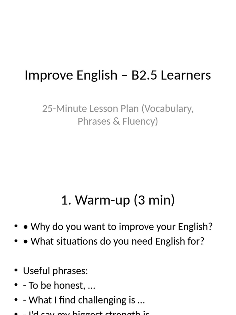 B25 Improve English Lesson | PDF