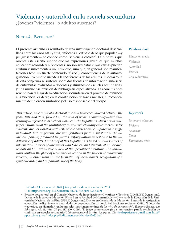 Violencia y autoridad en secundaria | PDF | Violencia | Enseñando