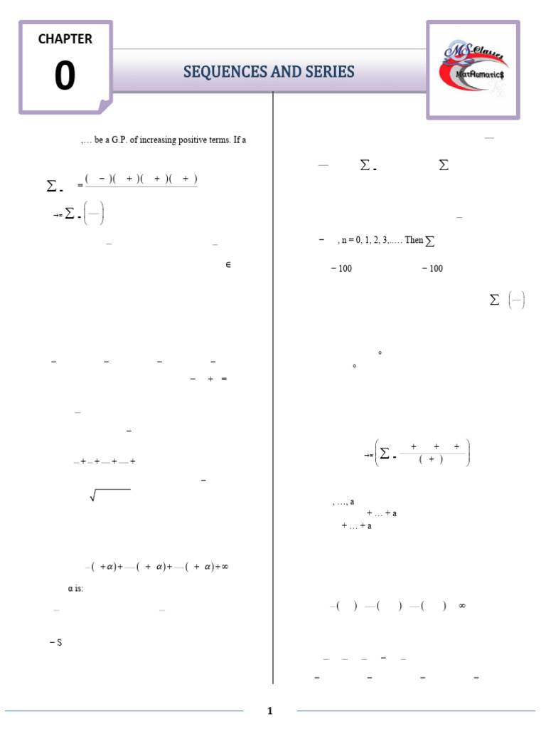 Sequences and Series Problem Set | PDF | Mathematical Concepts ...