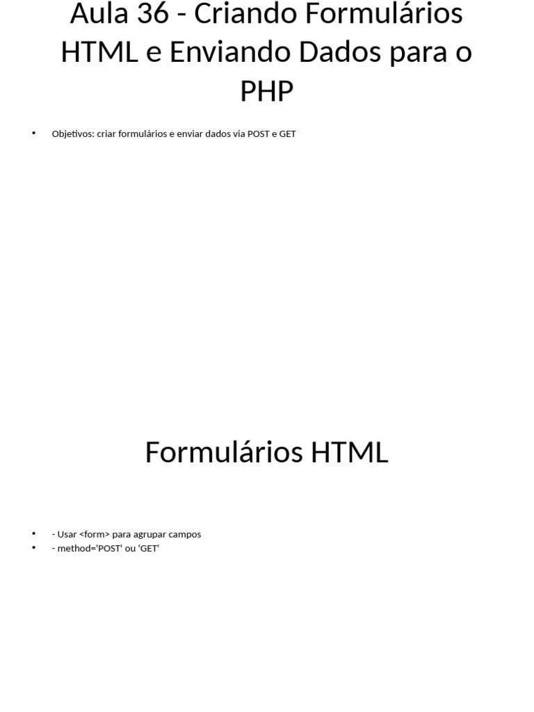 Aula 36 PHP Formularios | PDF