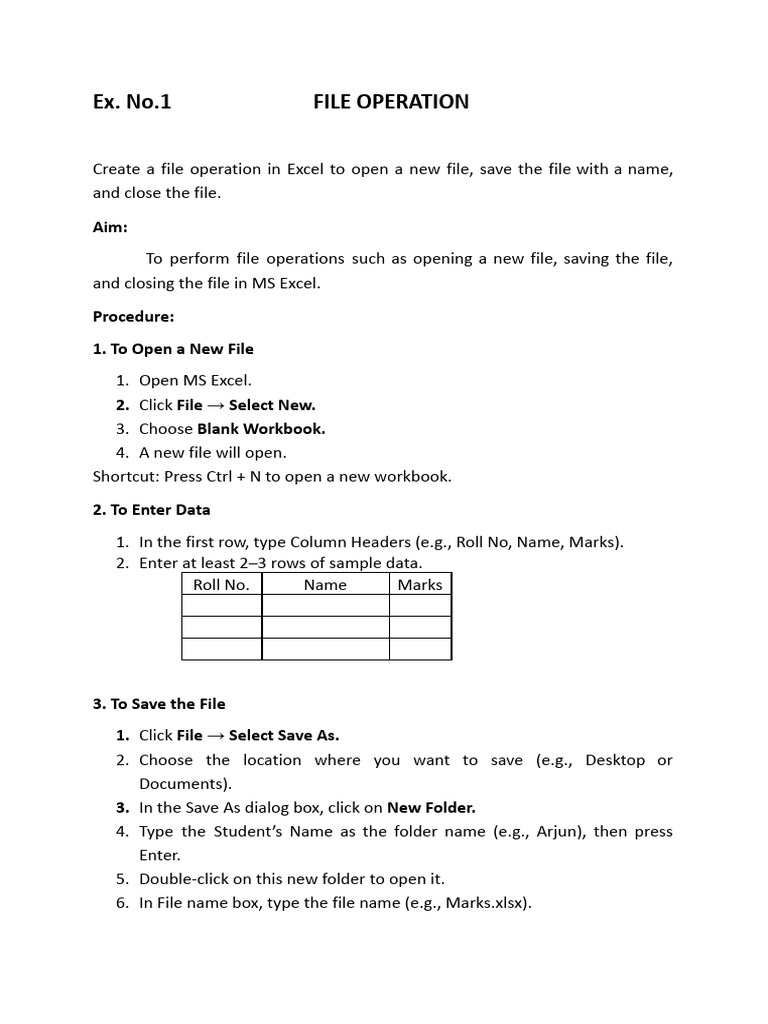 Excel File Operations Guide | PDF