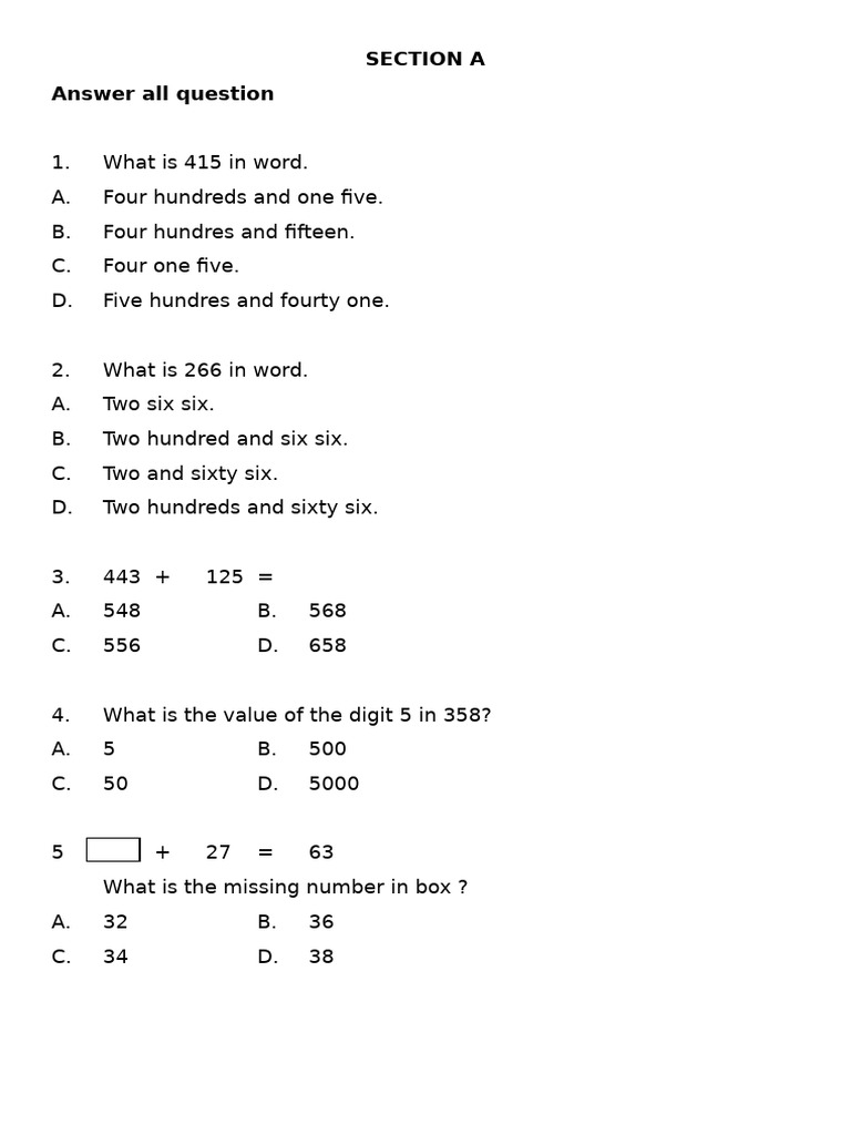 Year 2 Math Assessment Questions | PDF | Chess | Chess Theory
