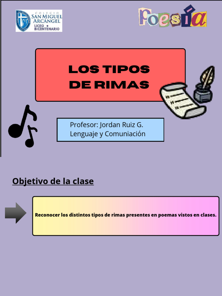 Tipos de Rima: Consonante y Asonante | PDF | Poesía | Rima