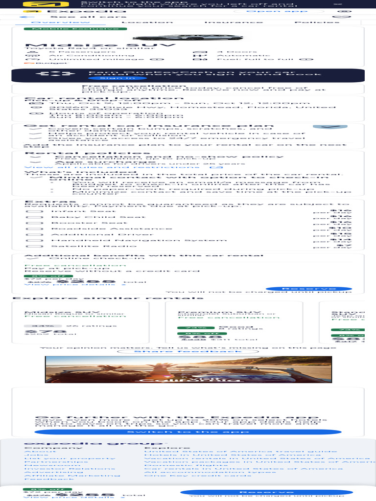 Midsize SUV Rentals in Homestead, FL | PDF | Car Rental | Car