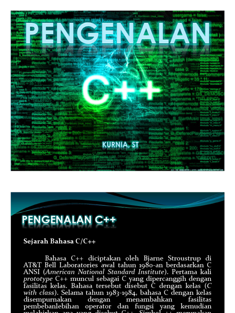 Sejarah dan Struktur Dasar C++ | PDF
