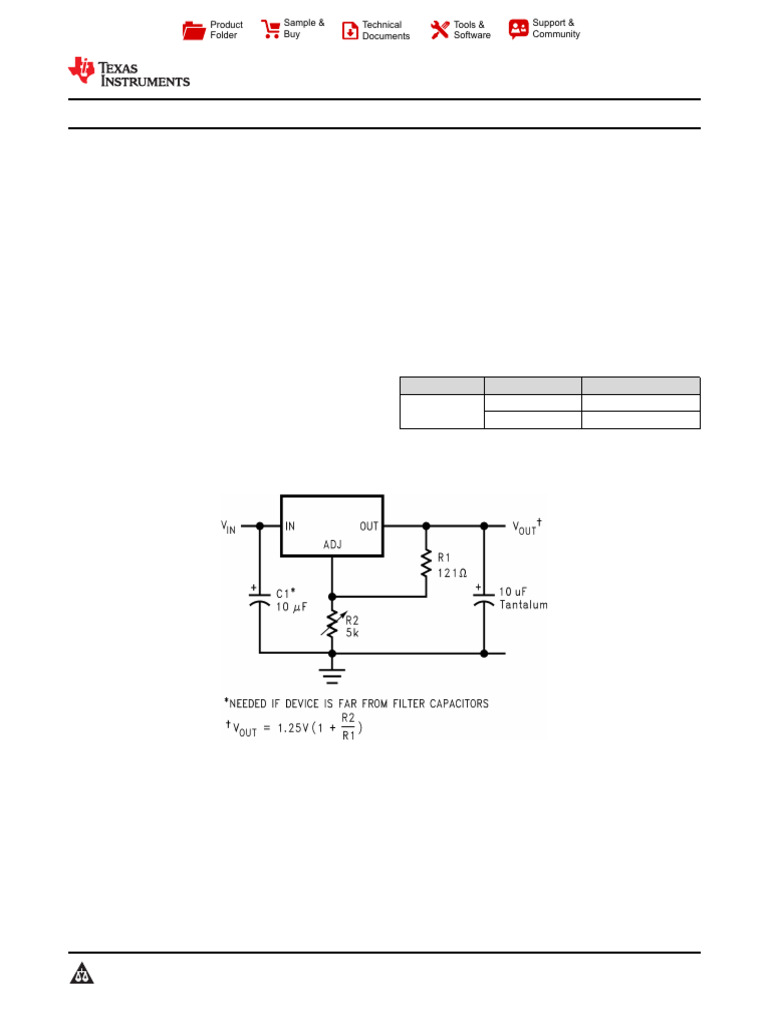 LM1085 Adj | PDF | Capacitor | Resistor