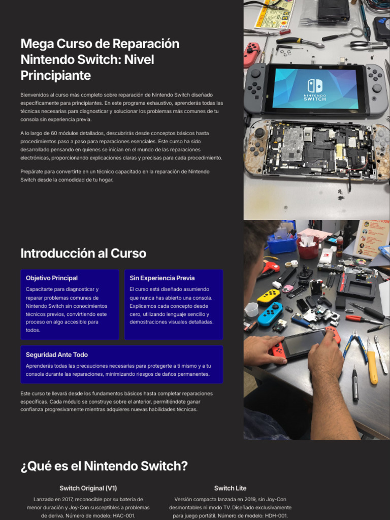 Mega-Curso-de-Reparacion-Nintendo-Switch-Nivel-Principiante | PDF ...