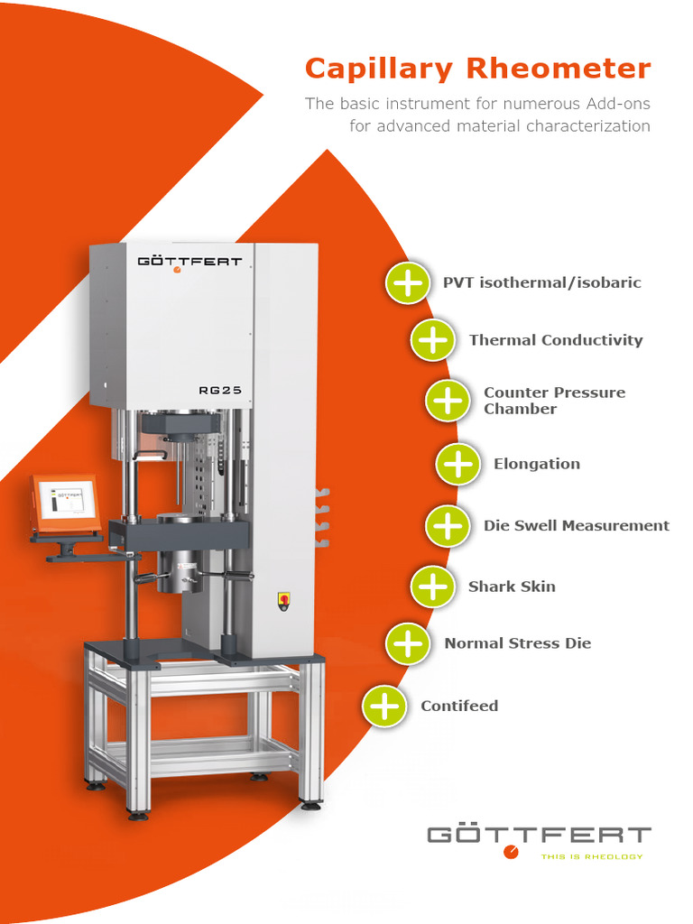 GOETTFERT en BRO Capillary Rheometer Rev.I | PDF | Viscosity | Physical ...