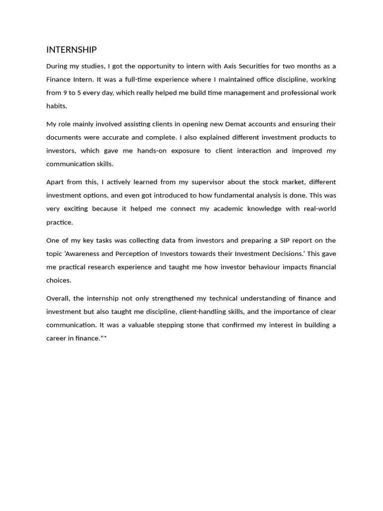 Internship | PDF