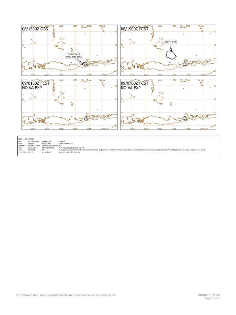 Darwin Volcanic Ash Advisories-15 | PDF