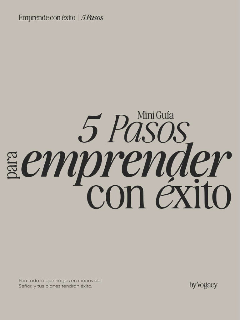 Mini Guía 5 Pasos para Emprender Con Éxito by Vogacy | PDF | Iniciativa ...