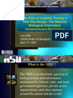The Role of Usability Testing in Web Site Design: The National Biological Information Infrastructure's Experience