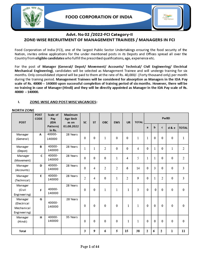 FCI Manager Eligibility Criteria Overview | PDF | Concrete | Beam ...