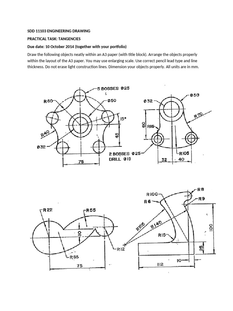 Engineering Drawing Practical Task | PDF