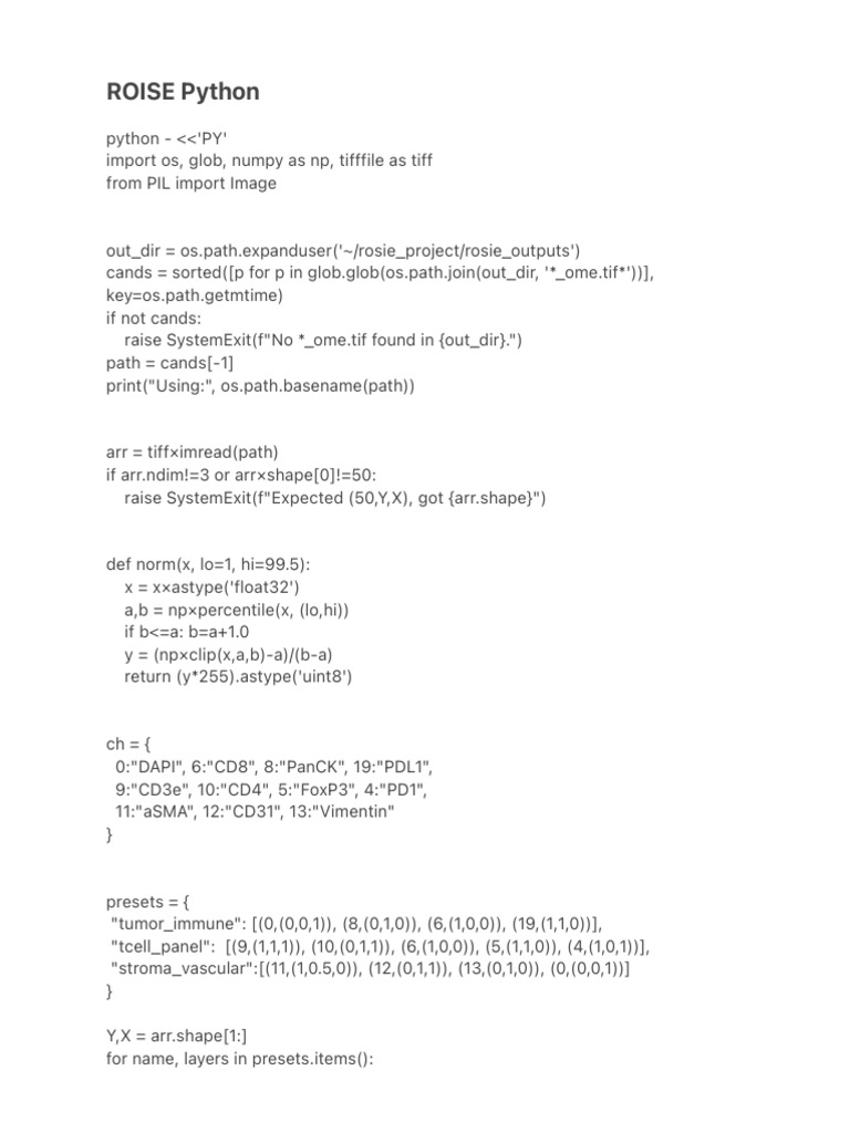 ROISE Python Script for Image Processing | PDF