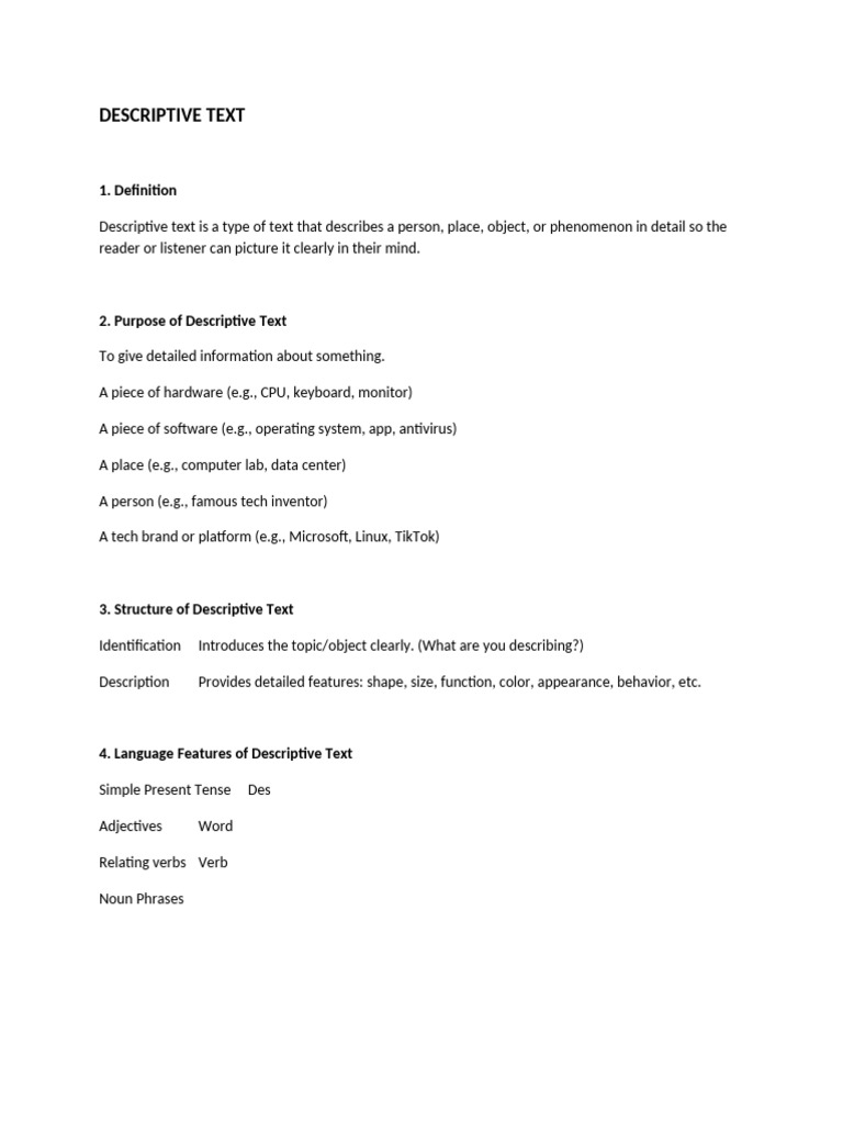 Descriptive Text | PDF