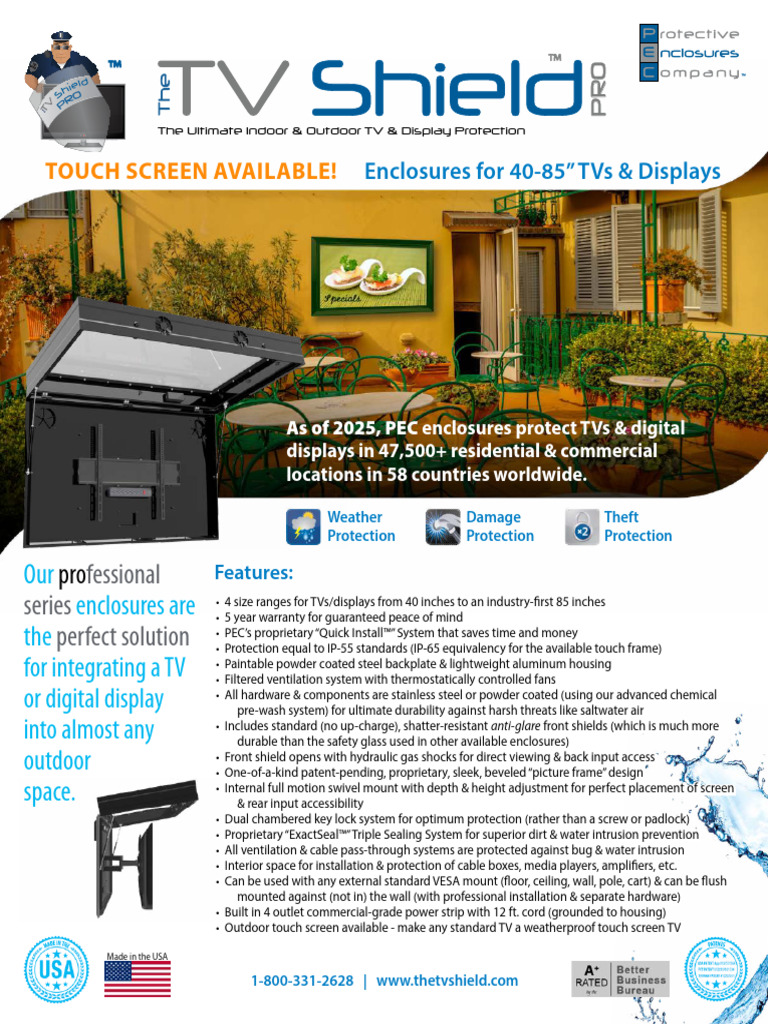 Weatherproof TV Enclosures 40-85” | PDF