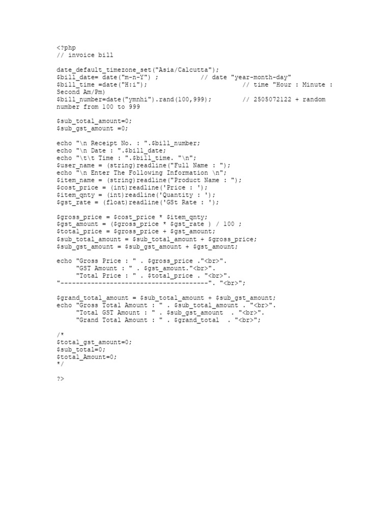 PHP Invoice Generation Script | PDF