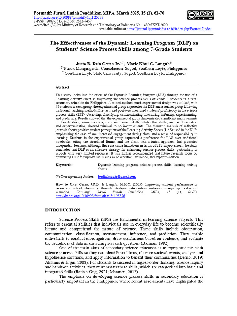 Dynamic Learning Program's Impact on 7th Graders | PDF | Learning ...