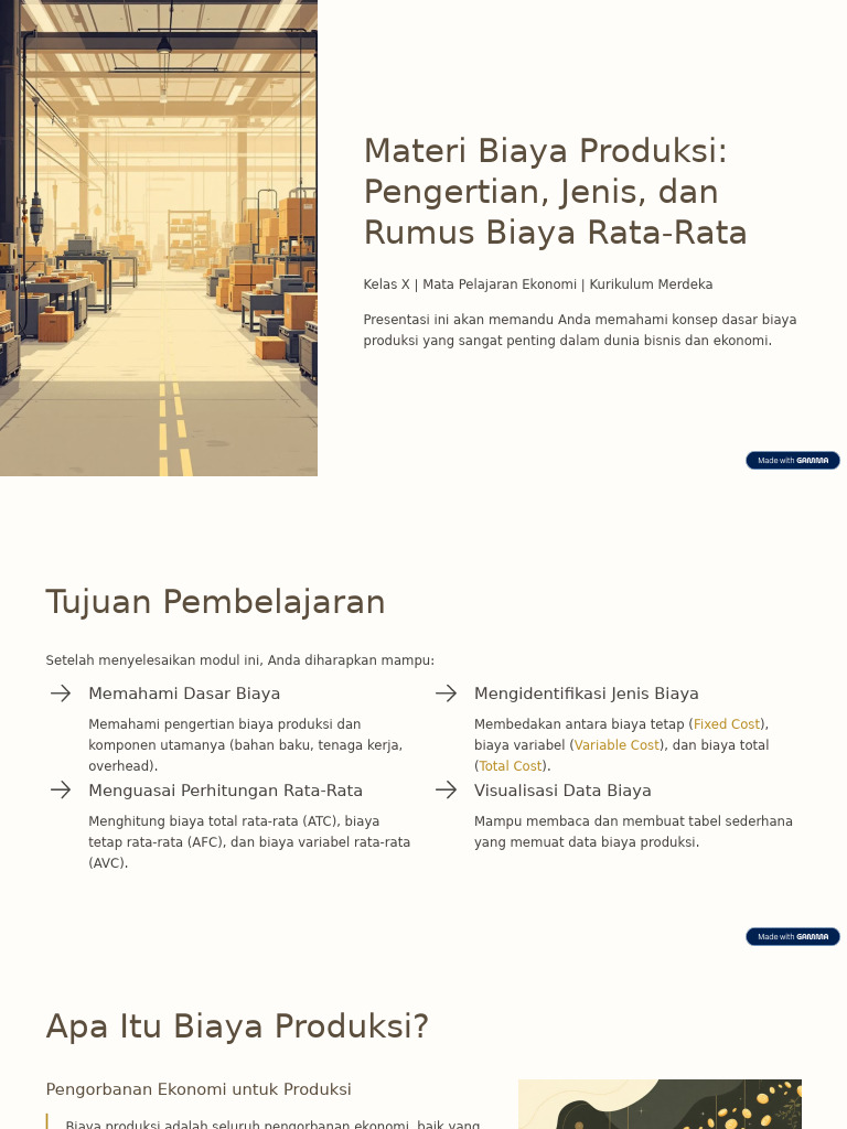 Rumus dan Biaya Produksi Rata-Rata | PDF
