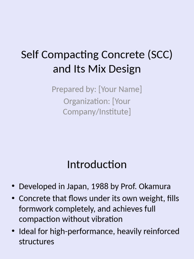 SCC Mix Design M45 Presentation Final | PDF | Concrete | Structural ...