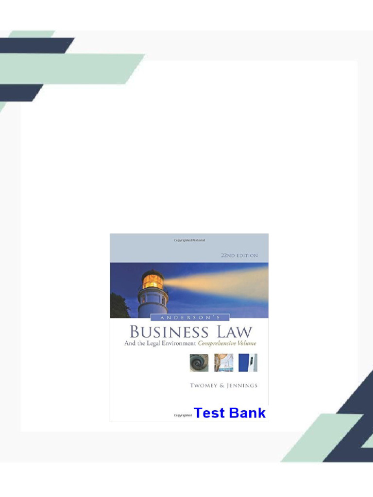 Andersons Business Law and The Legal Environment Comprehensive Volume ...
