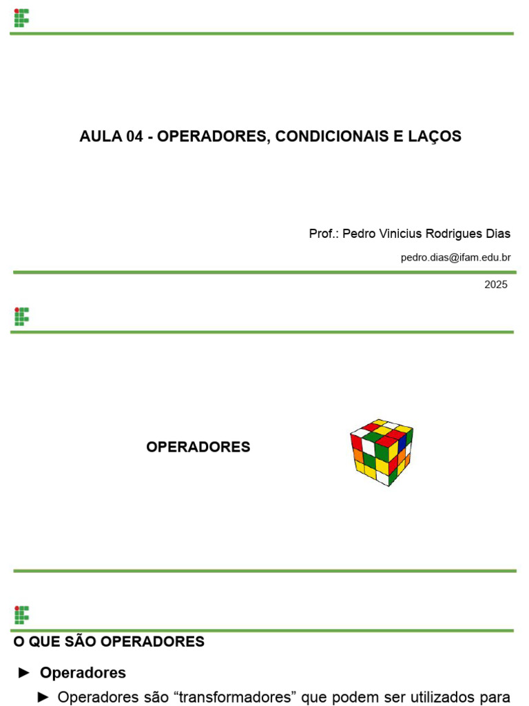 Operadores e Condicionais em Programação | PDF