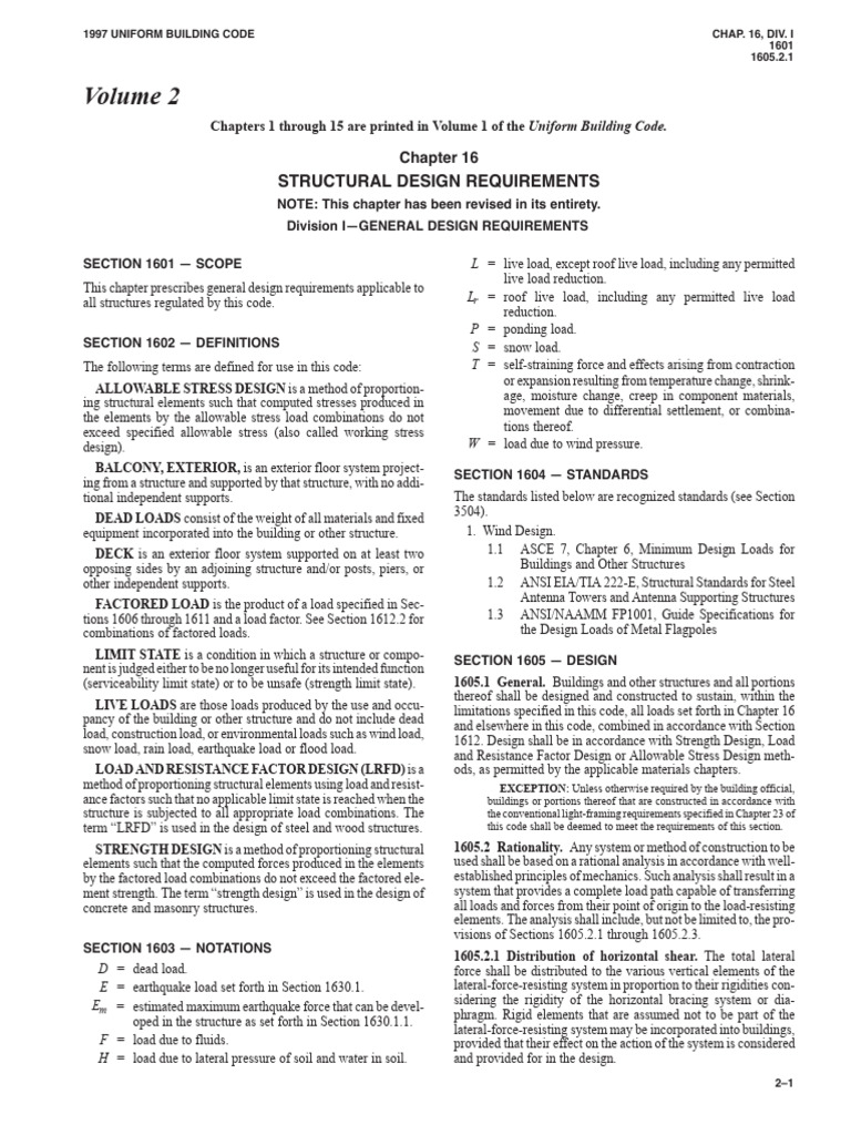 Structural Design Requirements Overview | PDF | Structural Load | Area