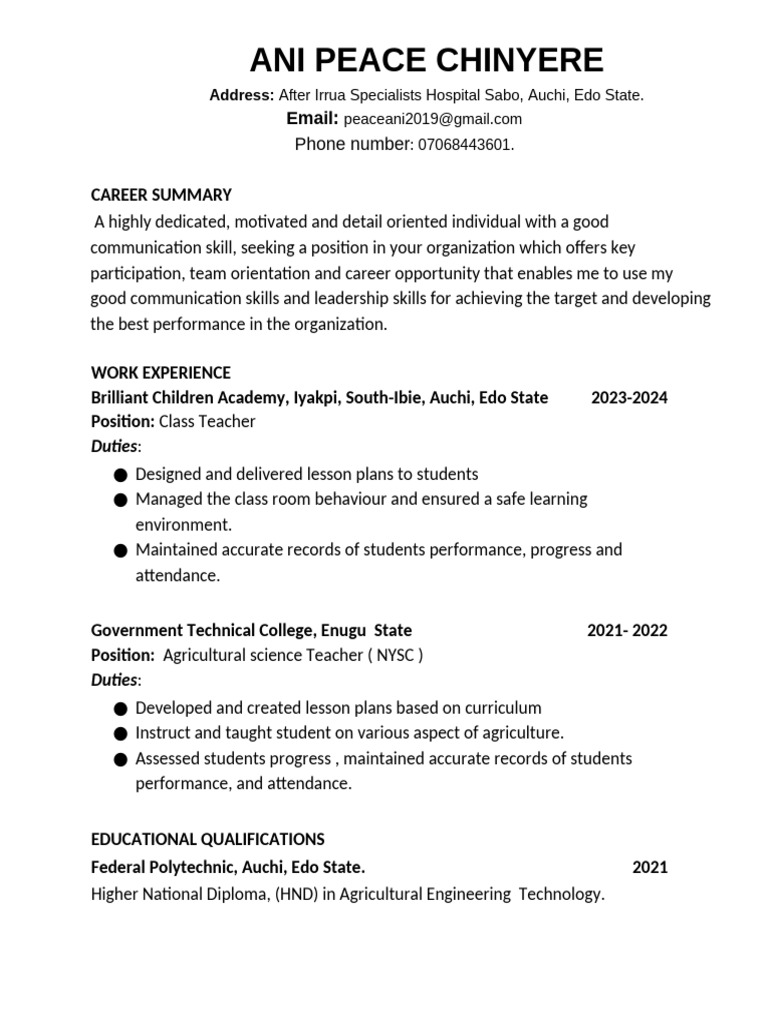 CV Sample | PDF