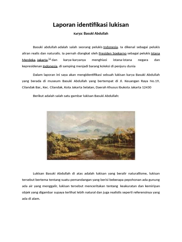 Identifikasi Lukisan Basuki Abdullah | PDF