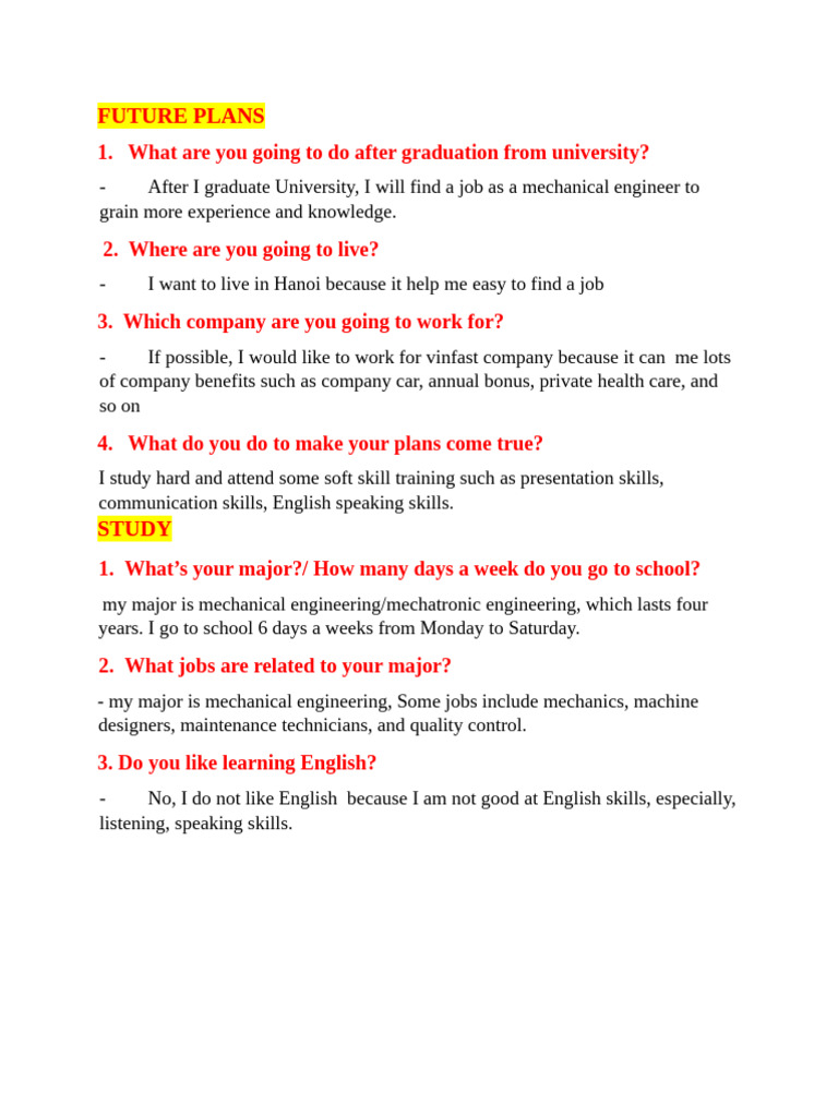 Future Plans and Career Aspirations | PDF | Internet