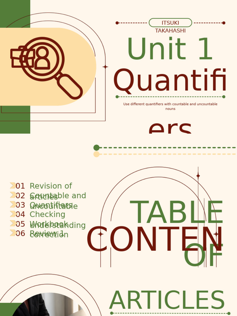 Unit 1 - Quantifiers | PDF | Syntax | Linguistic Morphology
