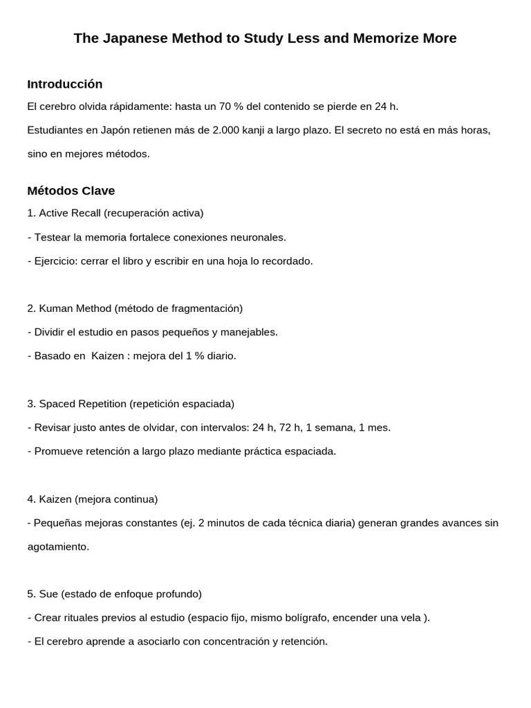 Japanese Study Method 1 | PDF