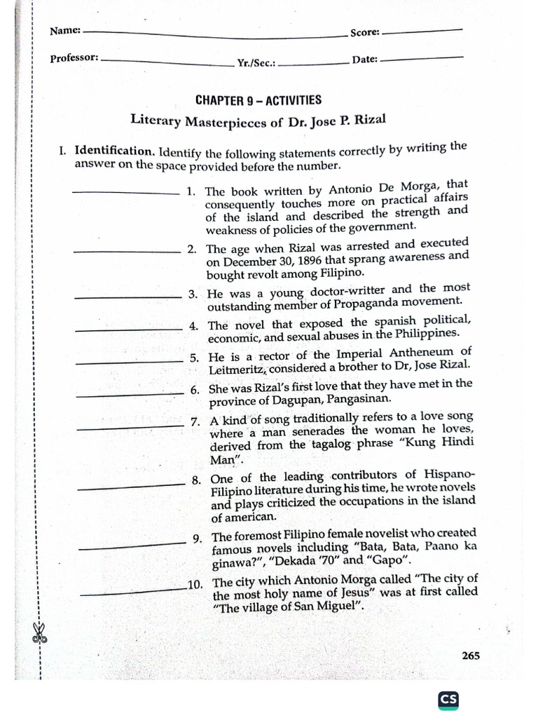 Chapter 9 Activity | PDF