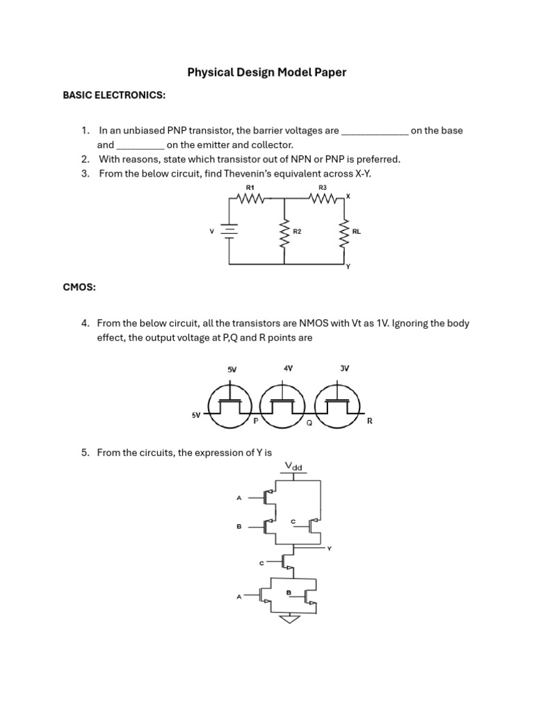 Electronics and Aptitude Model Questions | PDF