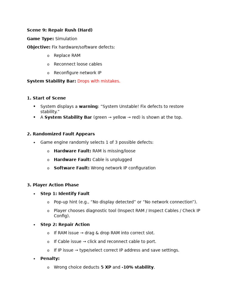 Repair Rush: Fix System Defects | PDF