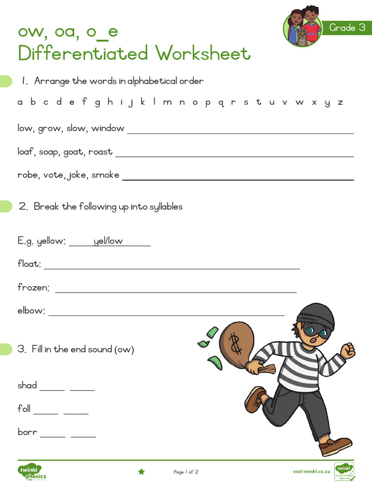 Grade 3 Phonics Worksheet Activities | PDF