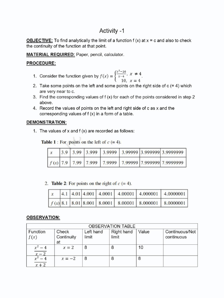 Continuity Activity | PDF